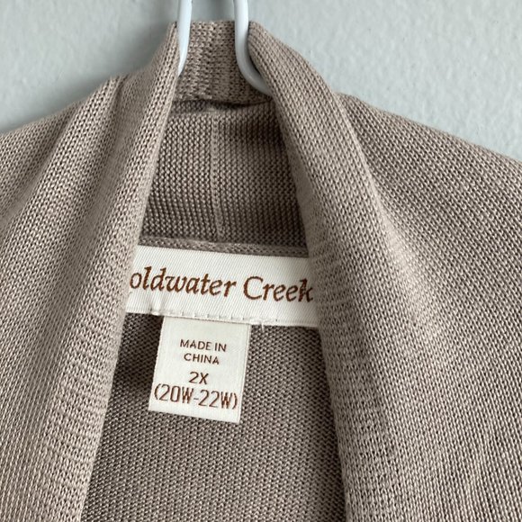 Coldwater Creek Silk Blend Grey Open Front Cardigan Size 2x - Picture 3 of 7